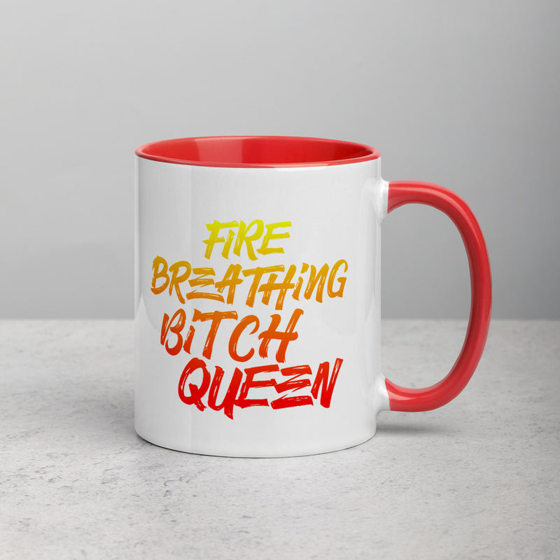 FIRE BREATHING BITCH QUEEN Mug with Color Inside