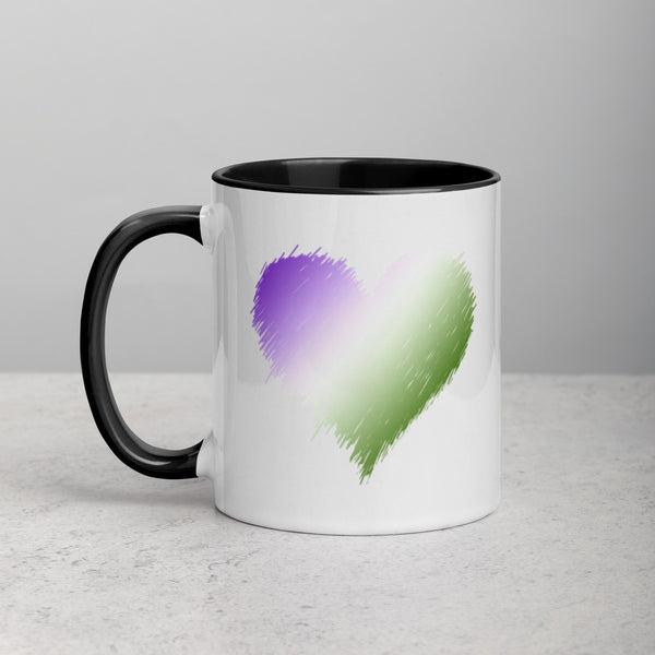 GENDER QUEER SCRIBBLE HEART Mug with Color Inside