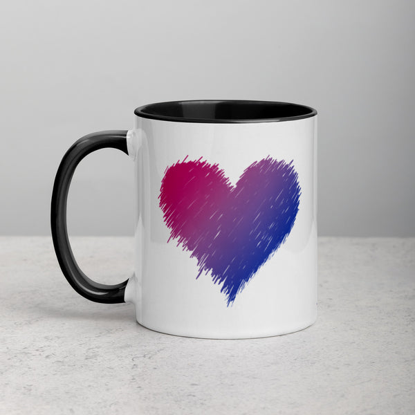 BISEXUAL SCRIBBLE HEART Mug with Color Inside