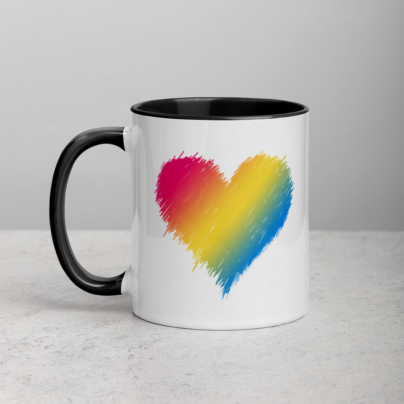 PANSEXUAL SCRIBBLE HEART Mug with Color Inside