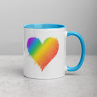 RAINBOW SCRIBBLE HEART Mug with Color Inside