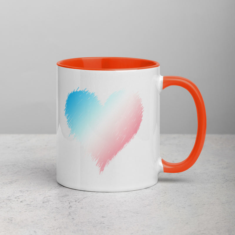 TRANSGENDER SCRIBBLE HEART Mug with Color Inside