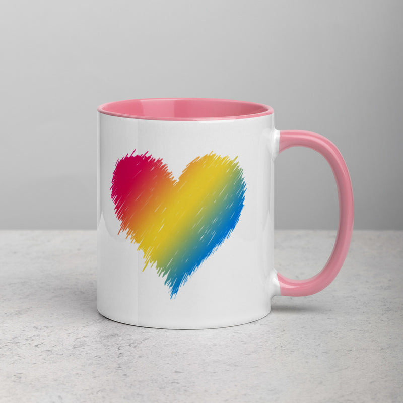 PANSEXUAL SCRIBBLE HEART Mug with Color Inside