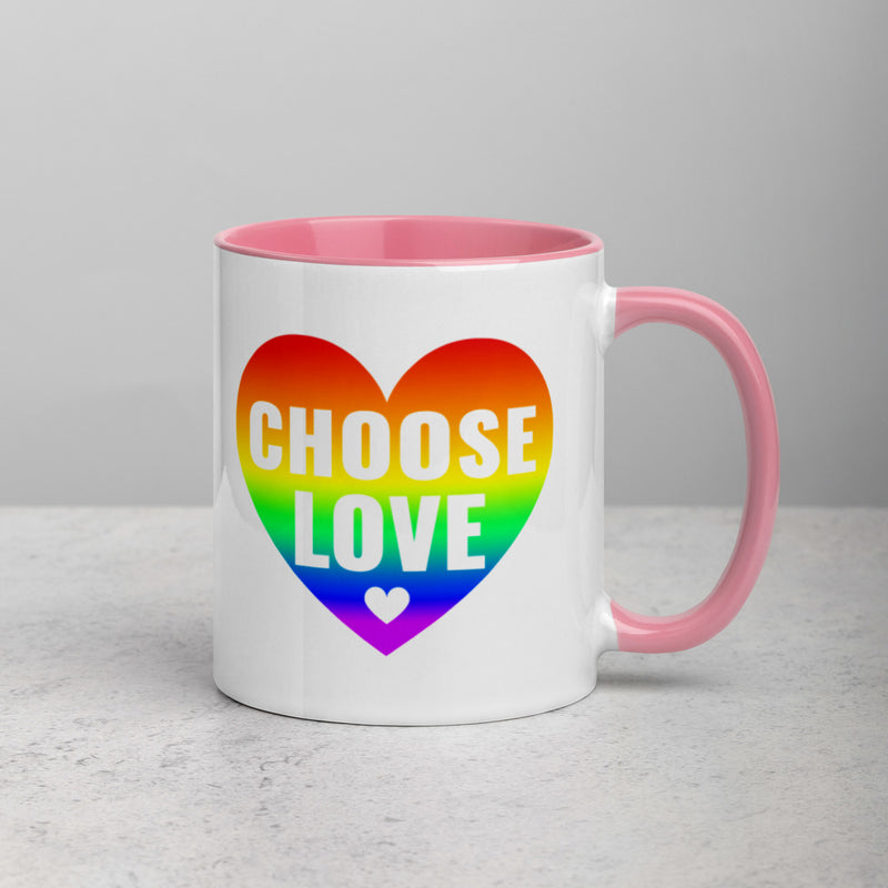 CHOOSE LOVE Mug with Color Inside