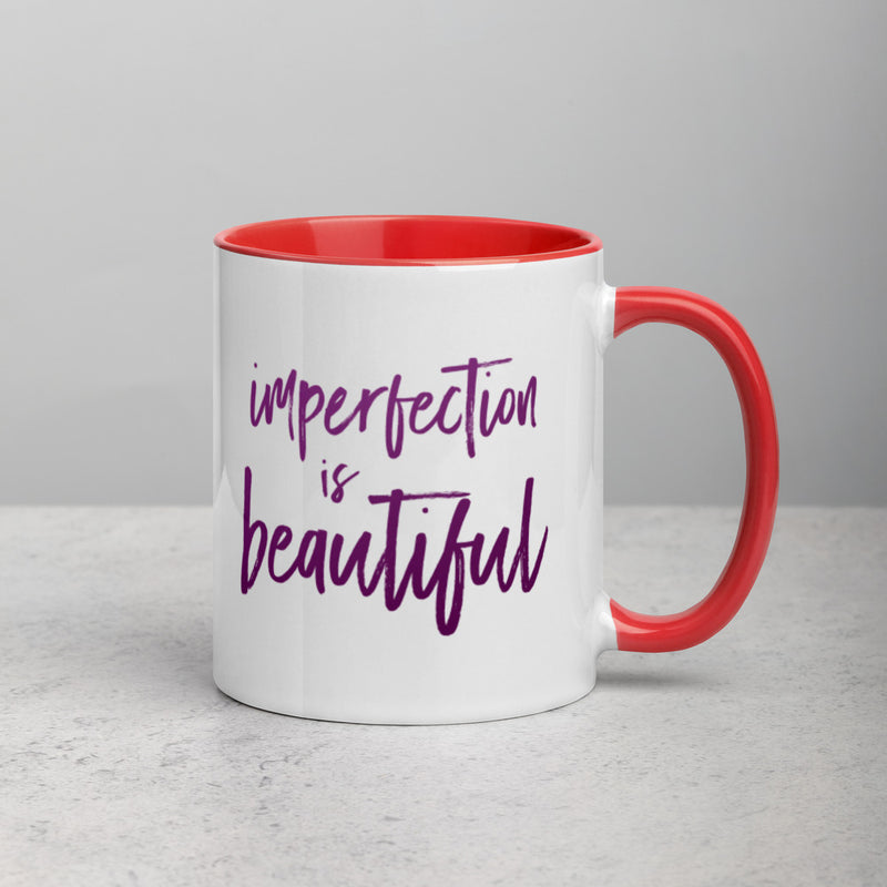 IMPERFECTION IS BEAUTIFUL Mug with Color Inside