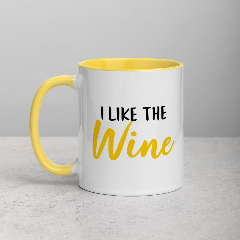 I LIKE THE WINE NOT THE LABEL Mug with Color Inside