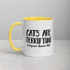 CATS ARE TERRIFYING Mug with Color Inside