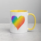 RAINBOW SCRIBBLE HEART Mug with Color Inside